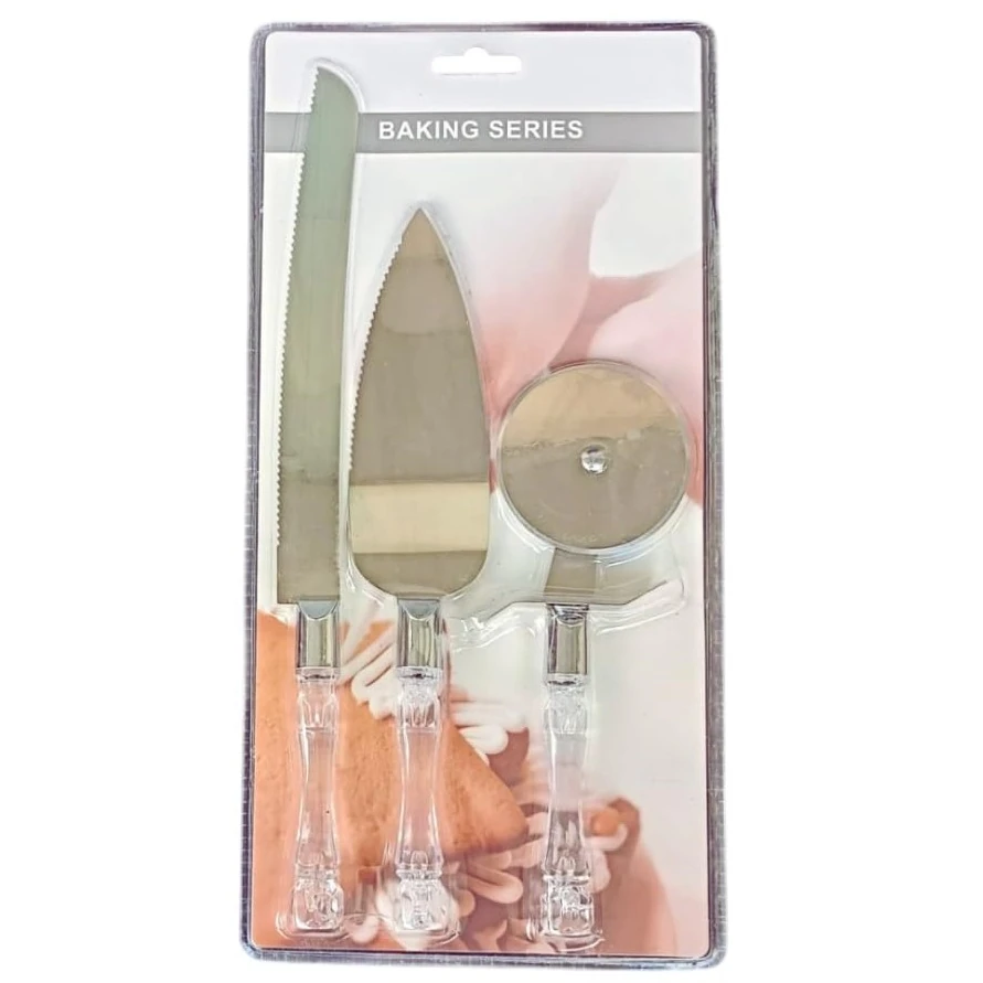 Acrylic Handle Baking Kit - Knife + Lifter + Cutter 3pp (Knife: 30x2.5cm, Lifter: 25x4.5cm, Cutter: 20x7cm) — view 7