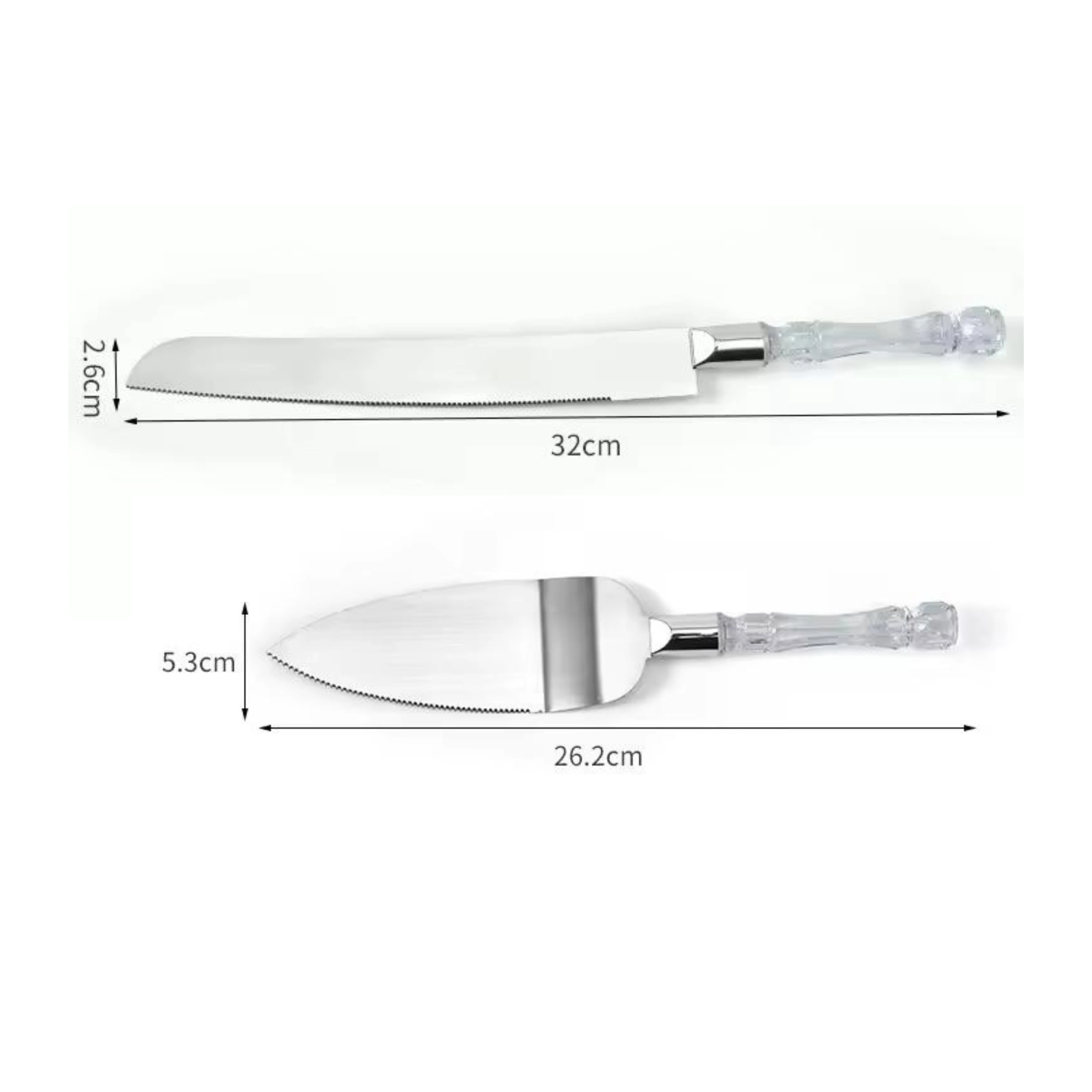 Acrylic Handle Baking Kit - Knife + Lifter 2pp (Knife: 30x2.5cm, Lifter: 25x4.5cm) — view 2
