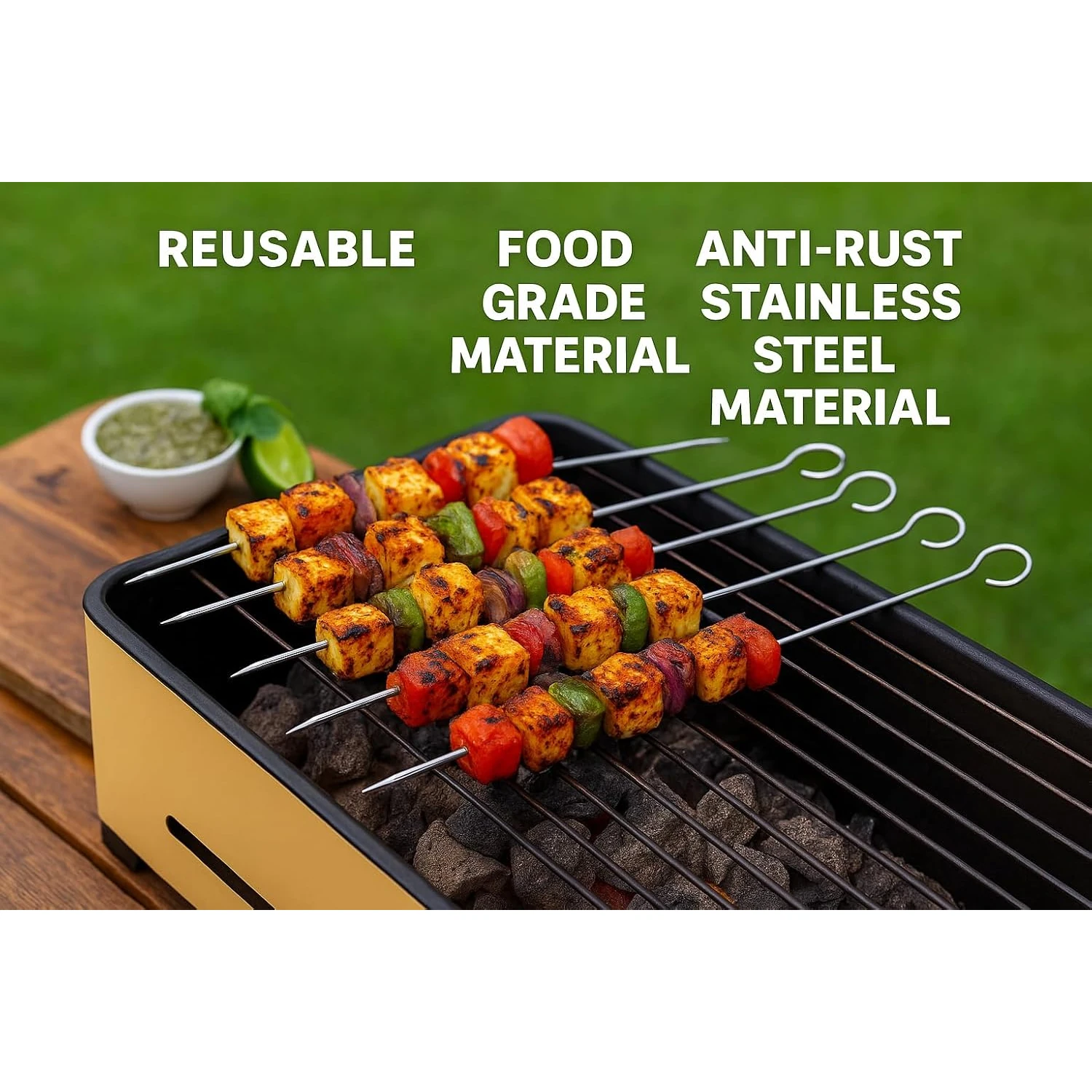 SS BBQ Skewers/Sticks- 16" — view 6