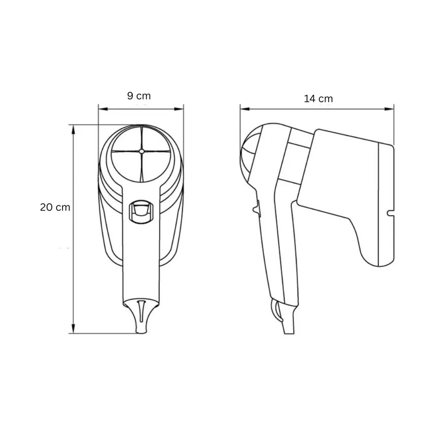 Electric Wall Mountable Hair Dryer 1100W | New Conical Model — view 2