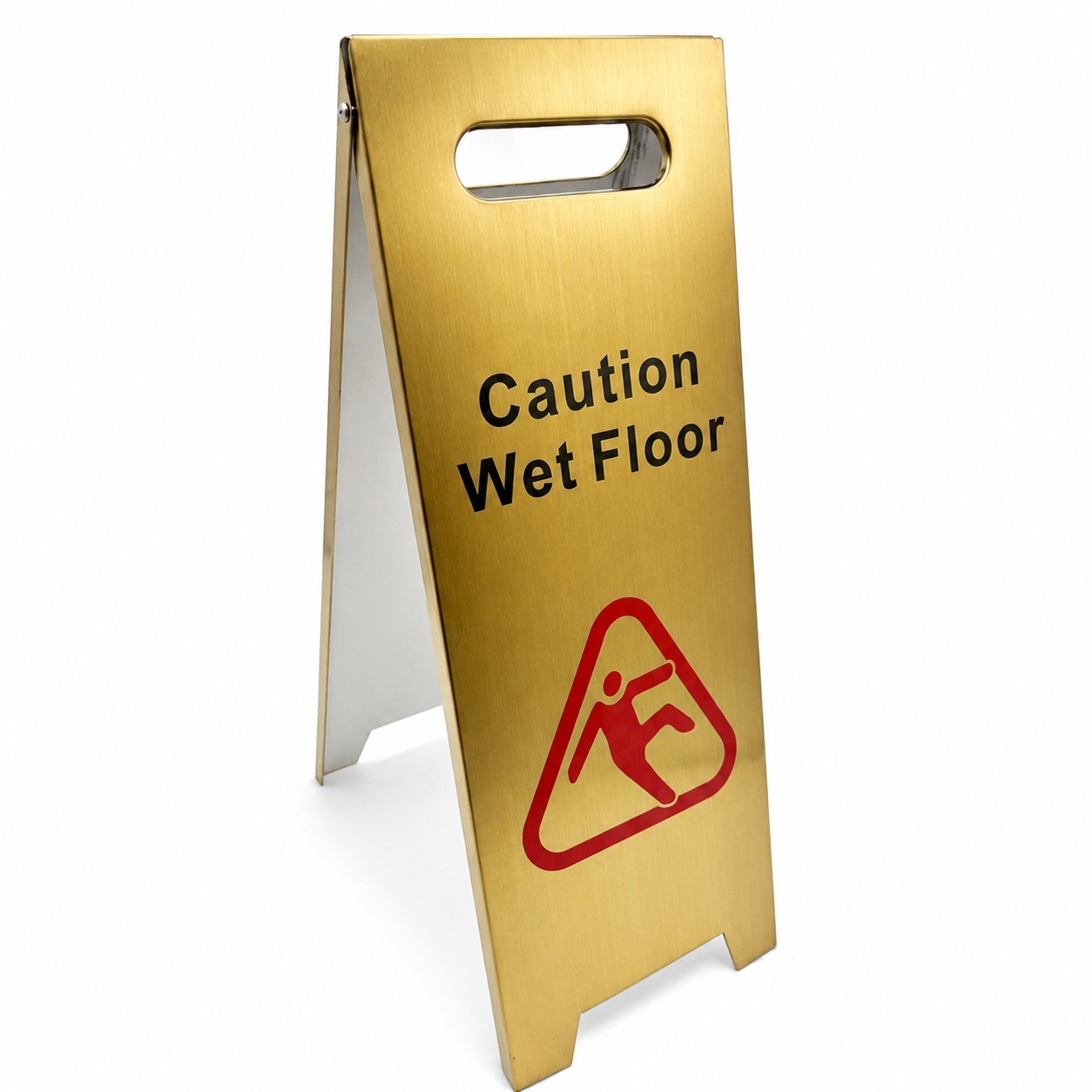 Golden Metal Sign Board - Caution Wet Floor — view 7