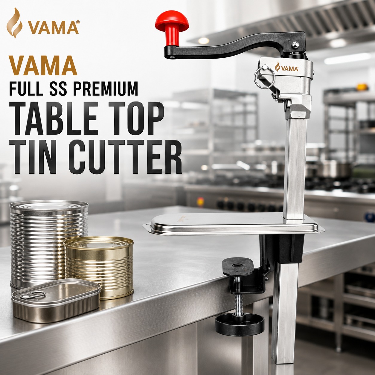 VAMA Full SS Premium Table Top Tin Cutter