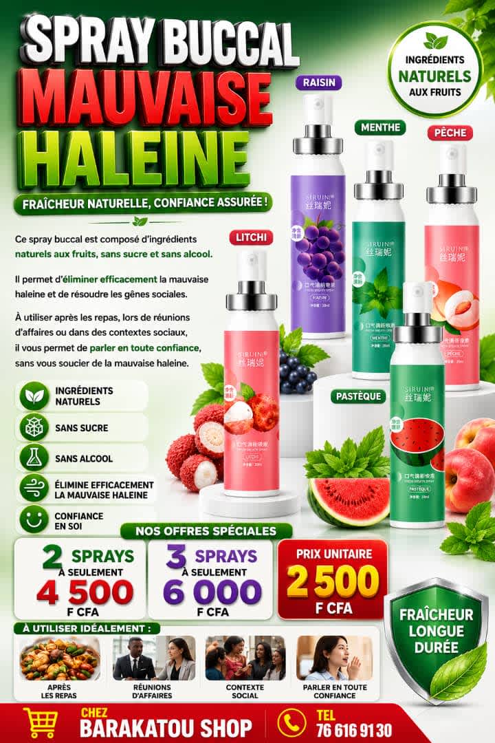 Spray buccal pour mauvaise haleine