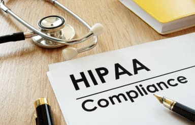 document with HIPAA compliance written on it