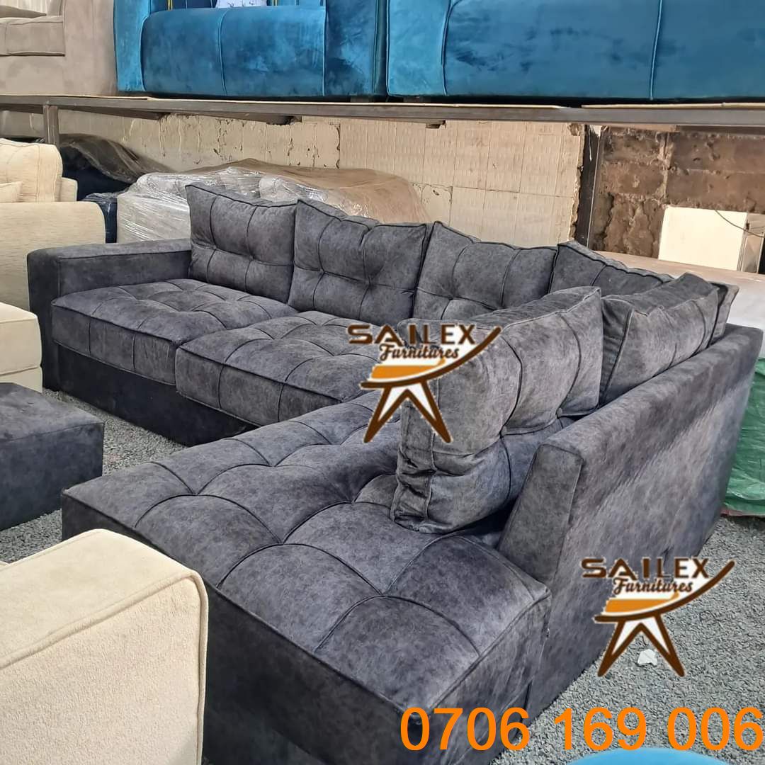 Charcoal Tufted Sectional