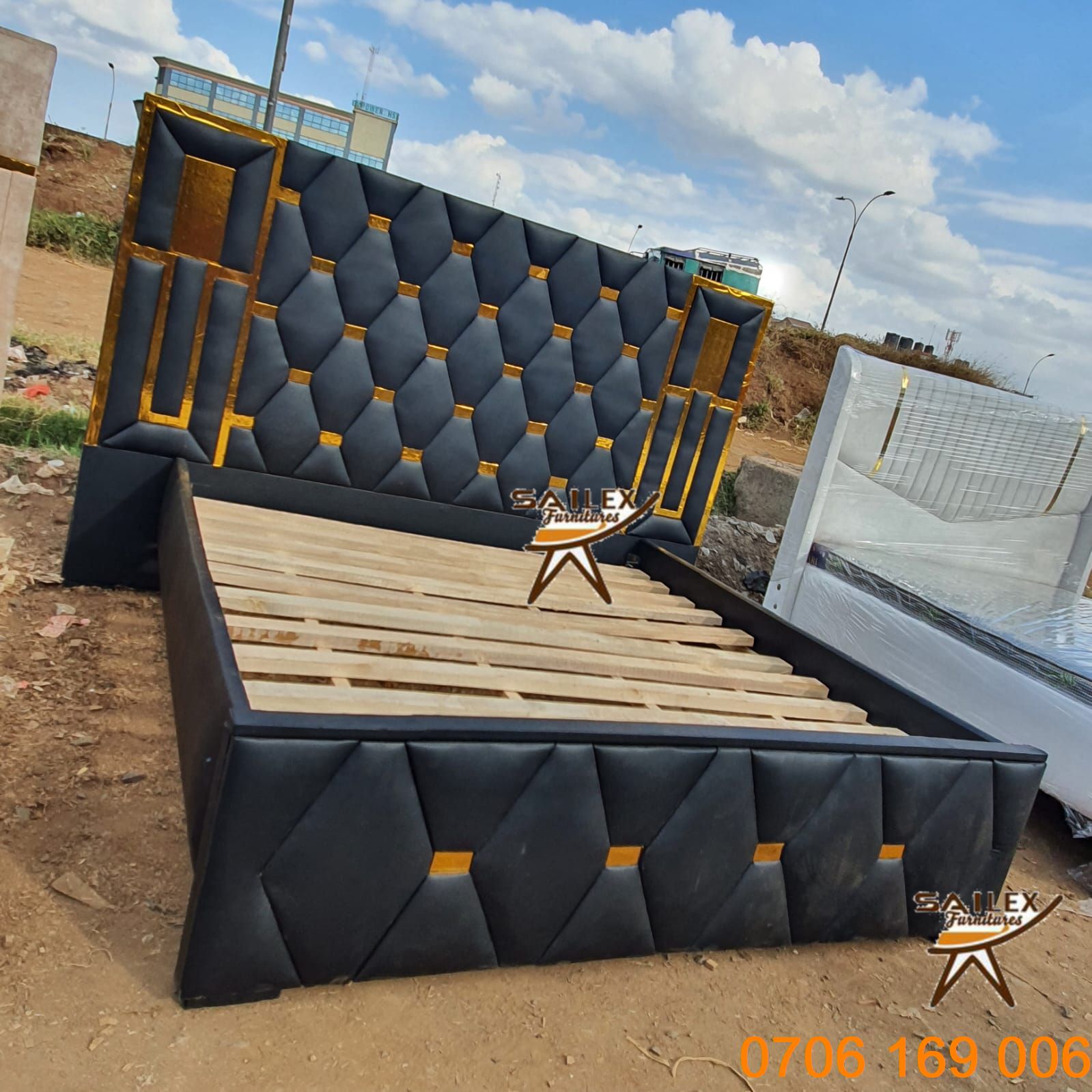 Diamond-Tufted Luxury Bed
