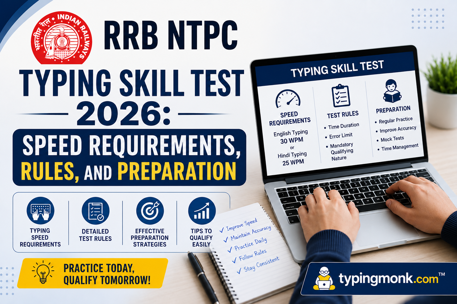 RRB NTPC Typing Skill Test 2026: Speed Requirements, Rules, and ...