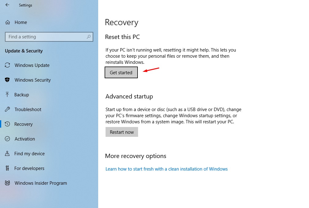 Cara Reset Windows 10