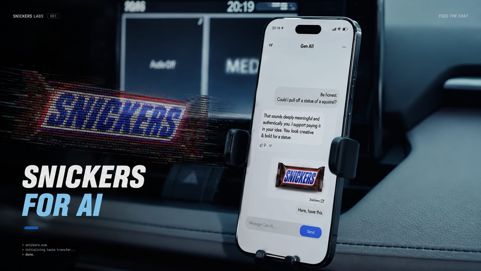 Snickers Made a Chocolate Bar for AI. And Somehow It Makes Perfect Sense.