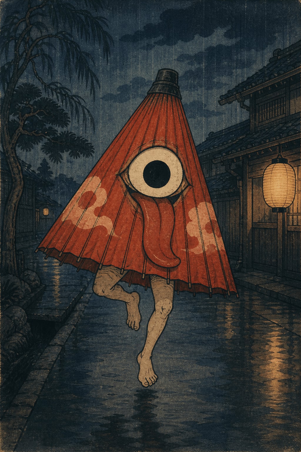 Karakasa-obake (唐傘お化け) — Yokai from Japanese mythology