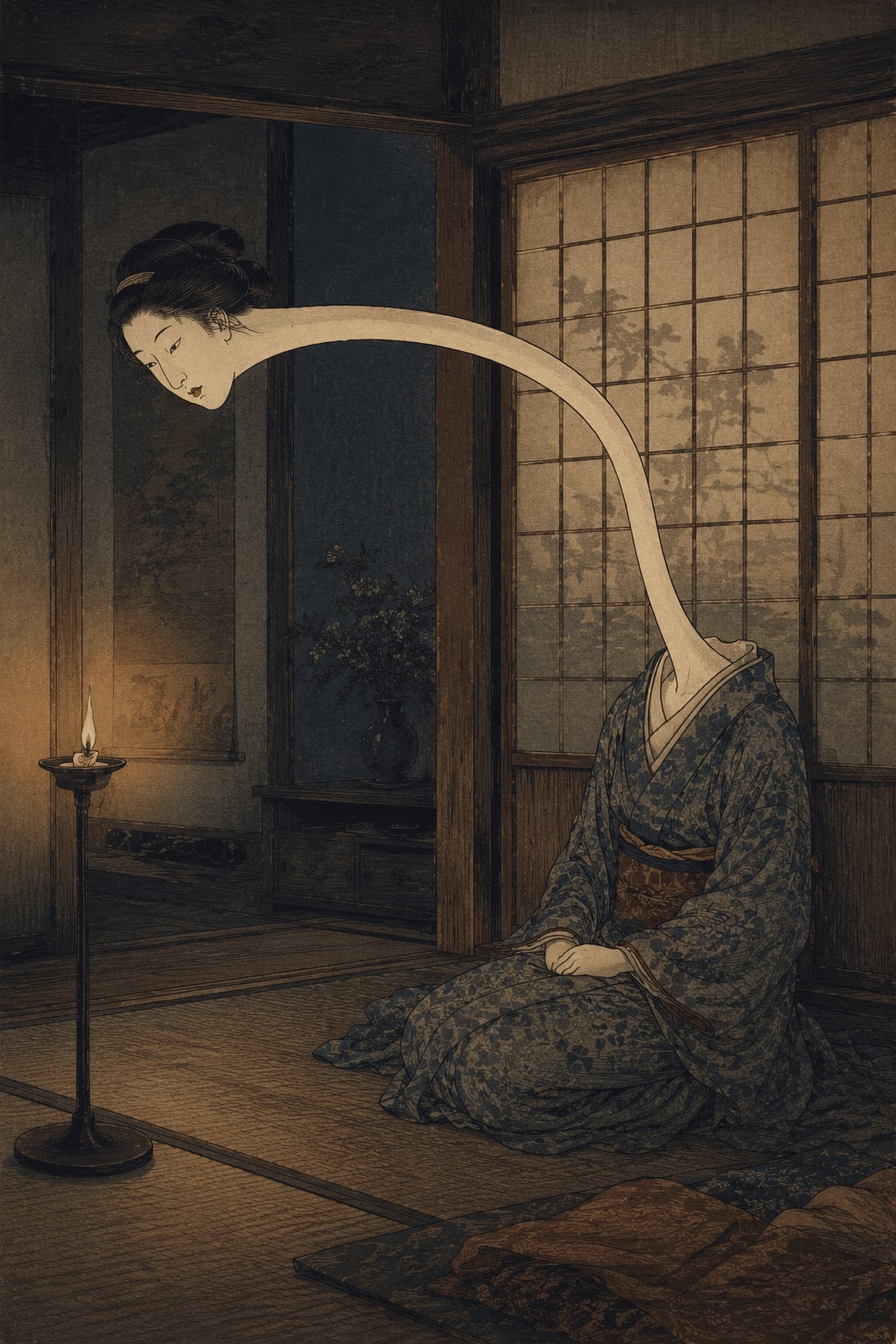 Rokurokubi (轆轤首) — Yokai from Japanese mythology