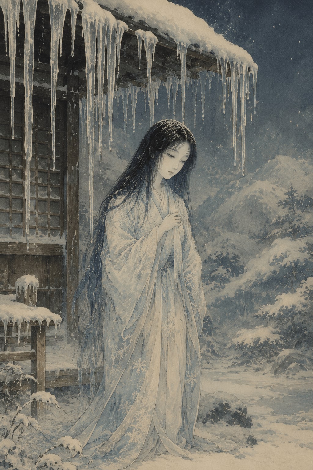 Tsurara-onna (氷柱女) — Yokai from Japanese mythology
