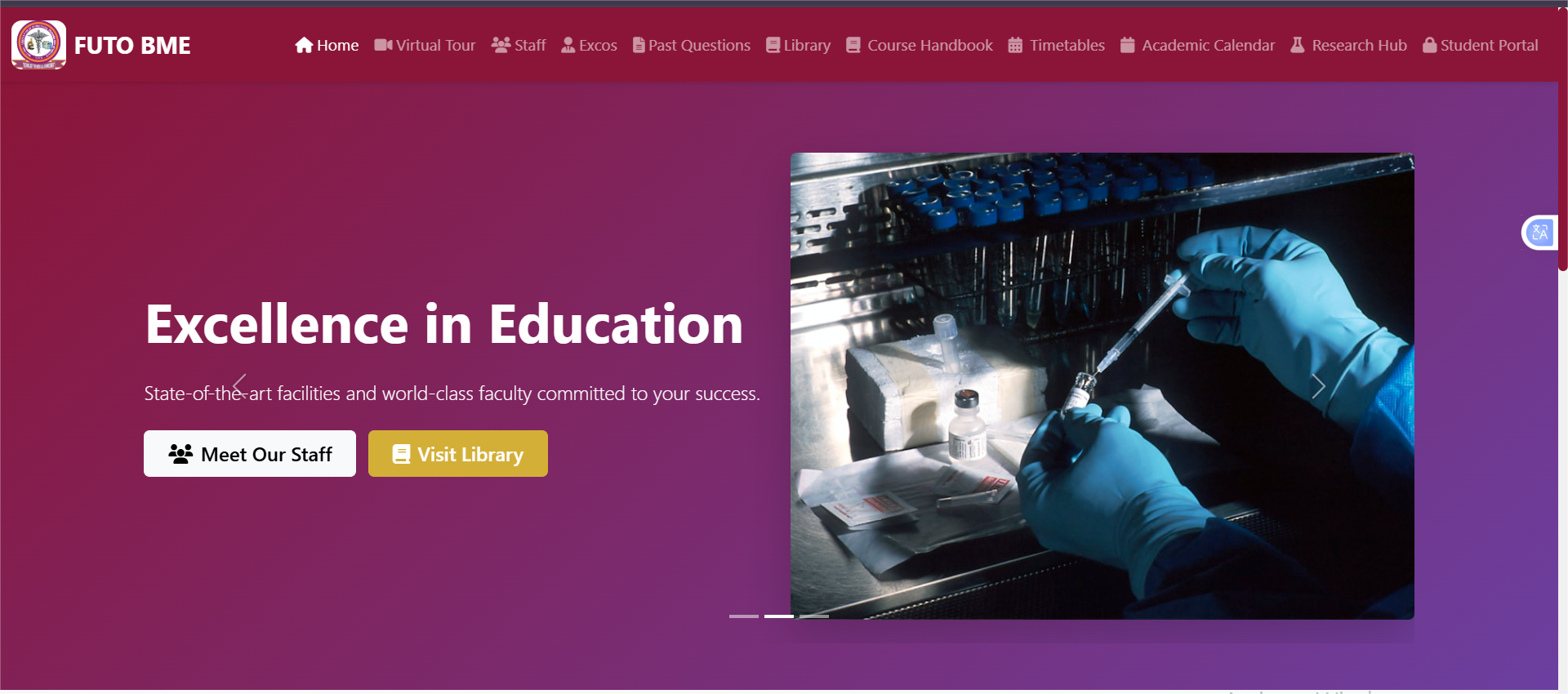 FUTO BME Departmental Portal