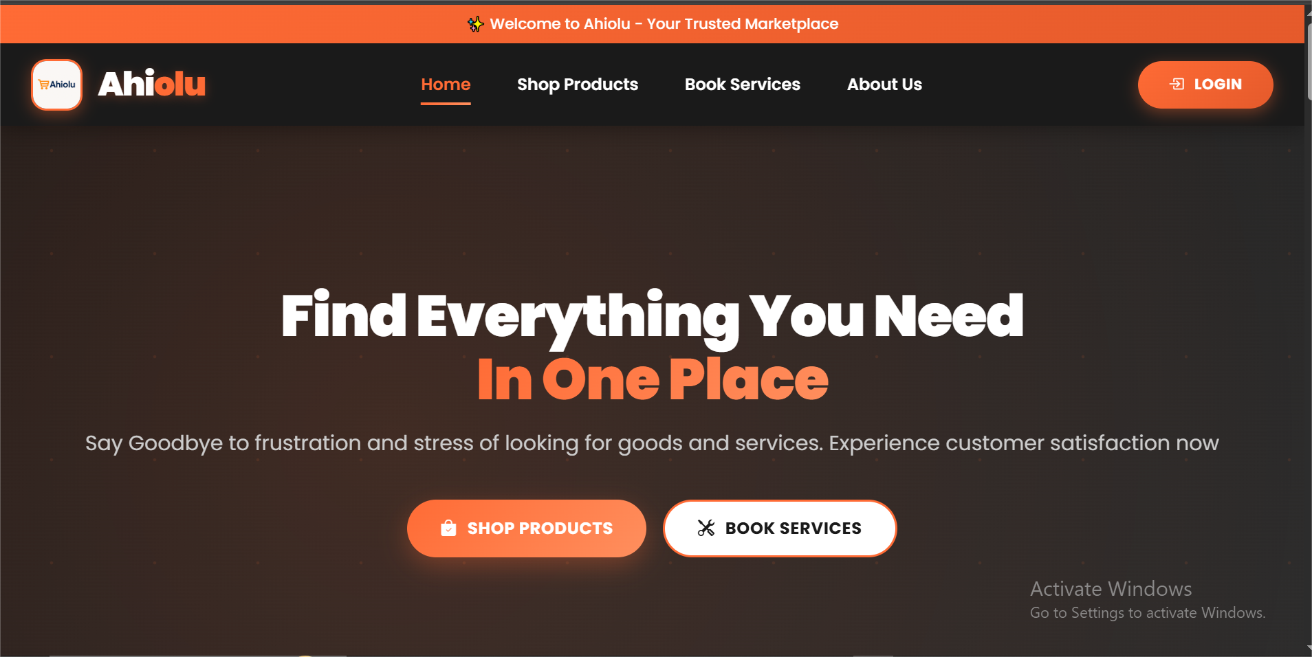 Ahiolu – Online Marketplace & Service Booking Platform