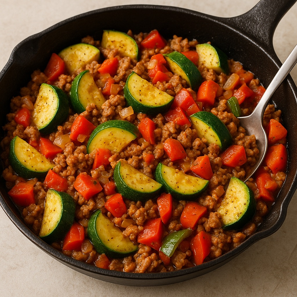 Mexican-Spiced Ground Pork and Zucchini Skillet