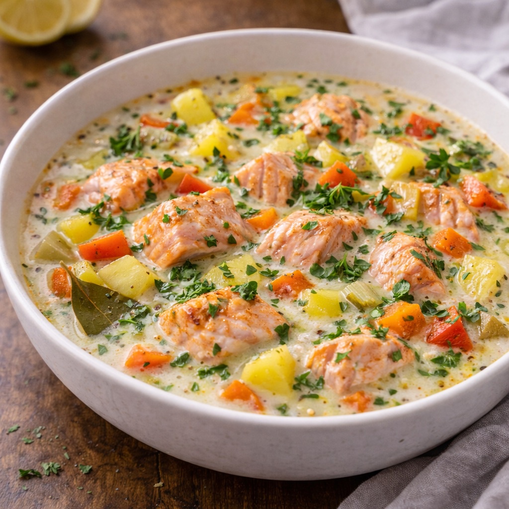 Mediterranean Salmon Chowder