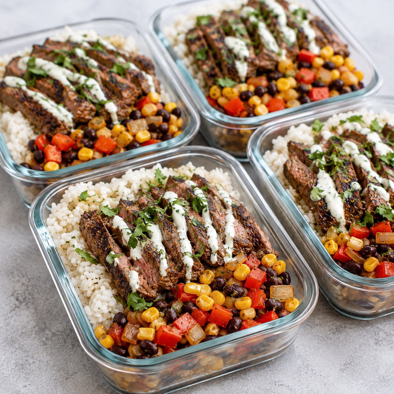 Steak and Black Bean Burrito Rice Bowls