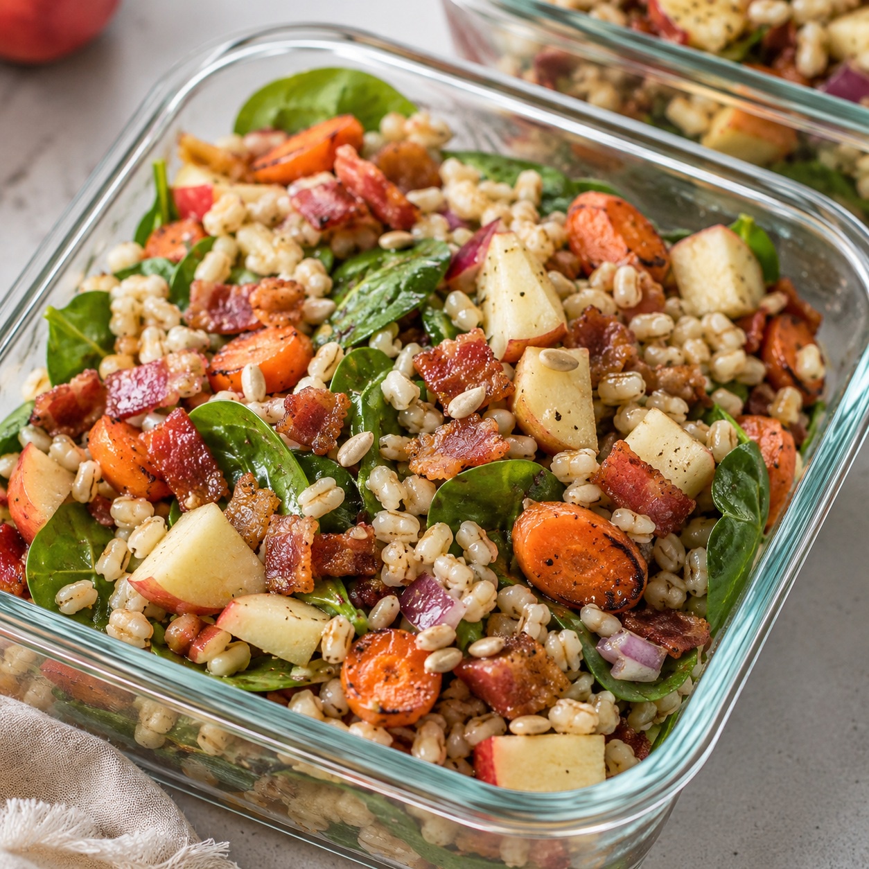 Maple Dijon Bacon Apple Grain Salad