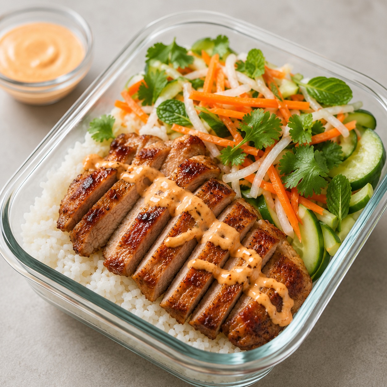 Crispy Pork Chop Banh Mi Bowls