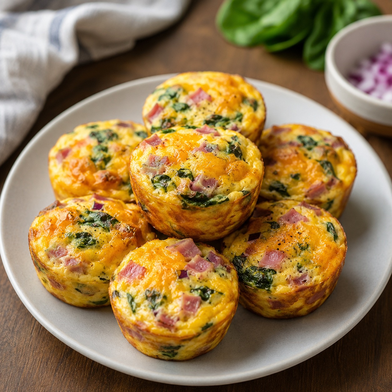 Ham and Cheddar Egg Muffins