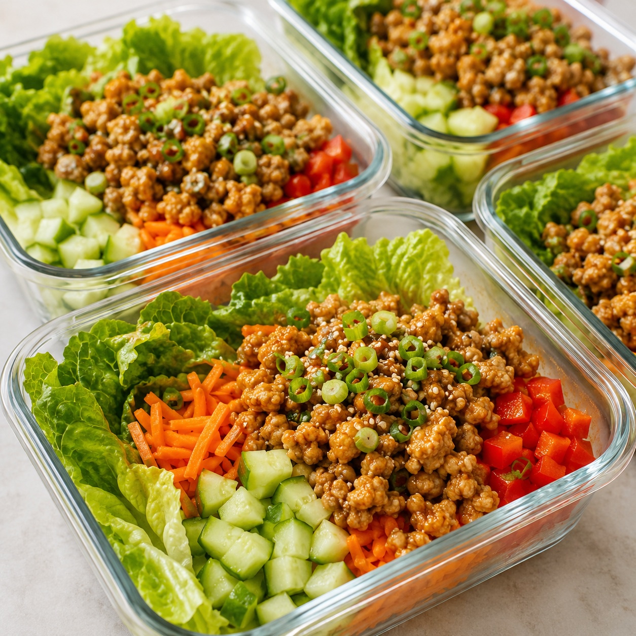 Ground Chicken Lettuce Wrap Meal Prep