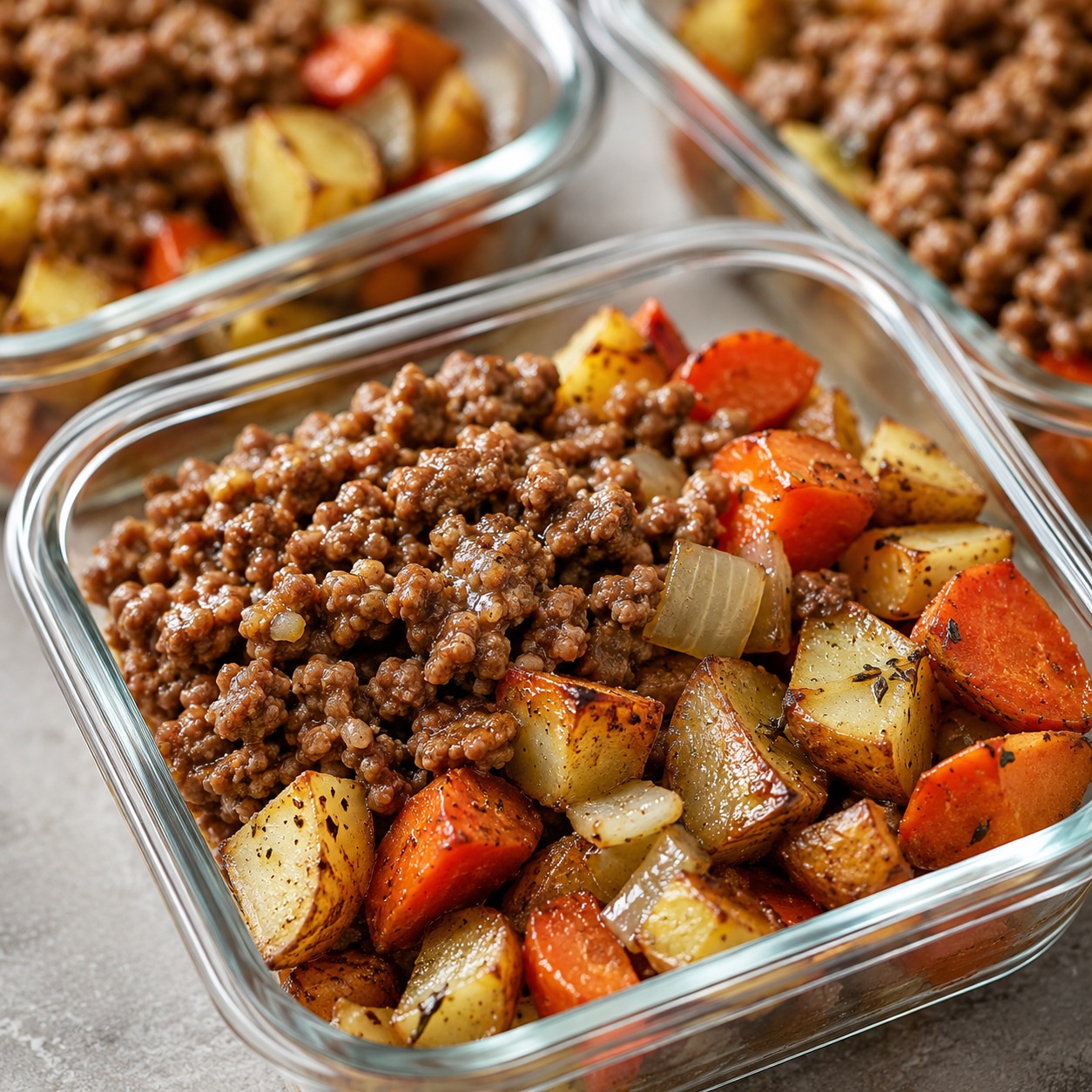 Maple Veal and Roasted Root Veggie Bowls