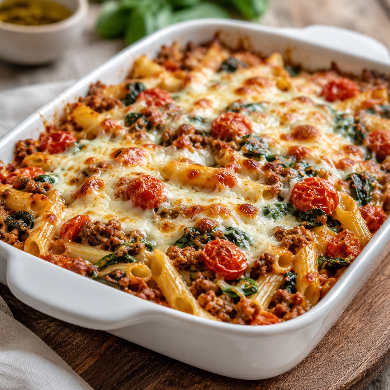 Veal Pesto Pasta Bake