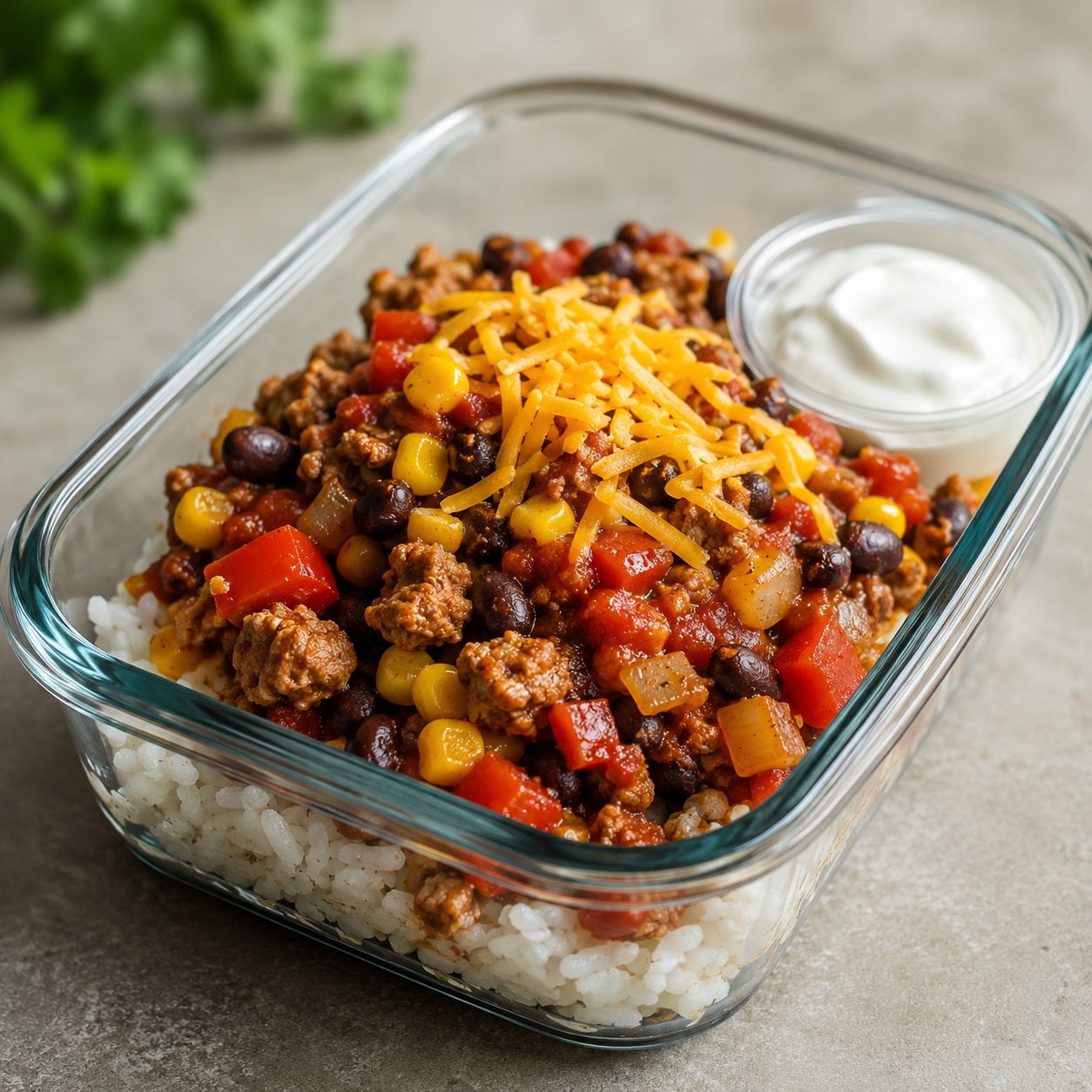 Smoky Pork Taco Rice Bowls