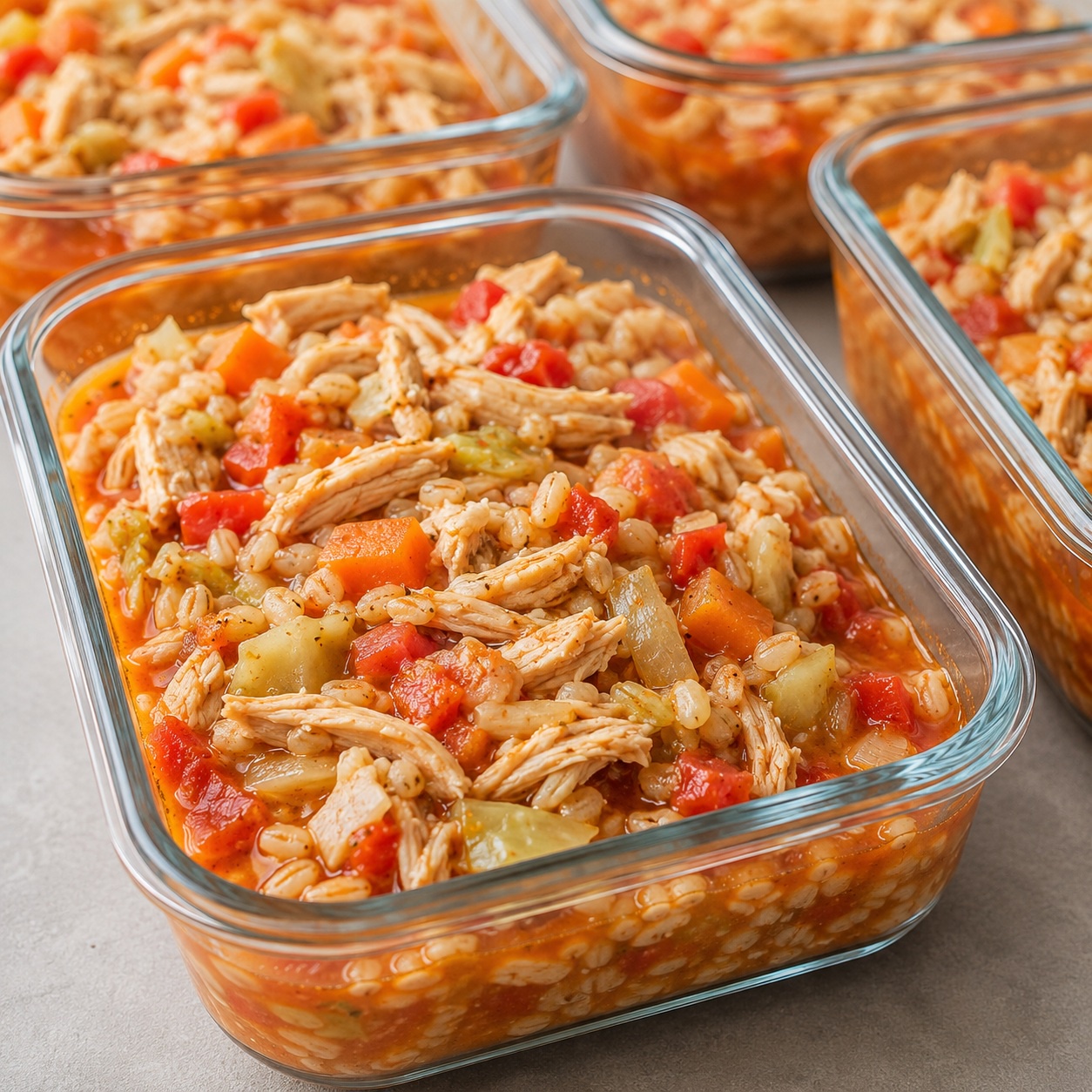Paprika-Tomato Whole Chicken with Barley