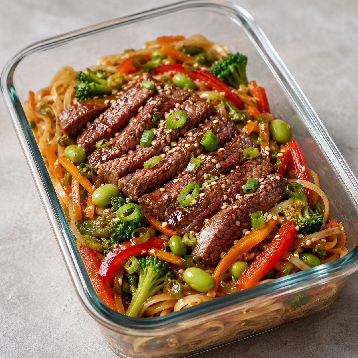 Sesame Ginger Steak Noodle Boxes