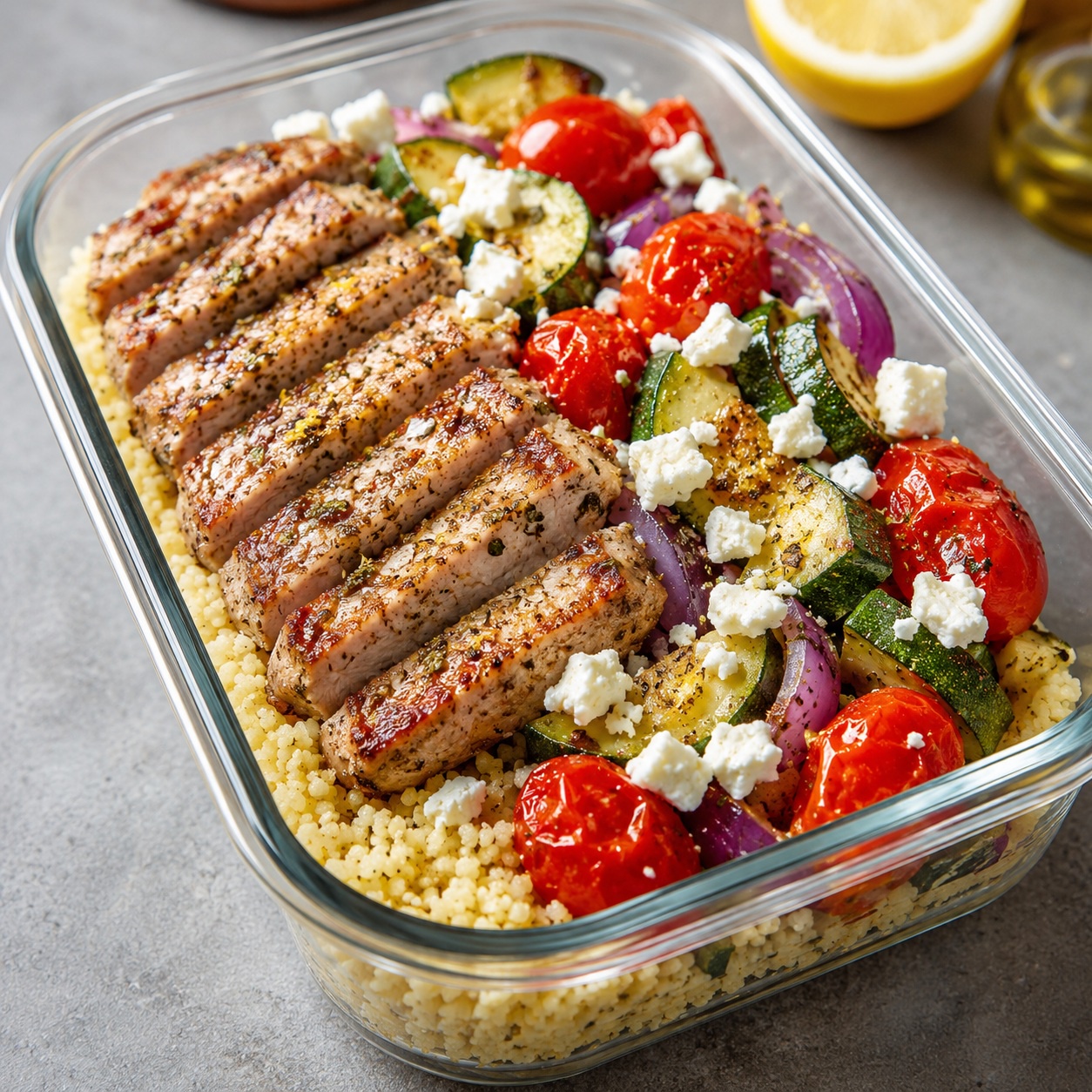 Lemon-Oregano Pork Chop Couscous Bowl