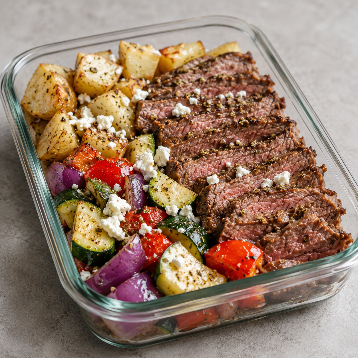 Mediterranean Sirloin Potato Prep