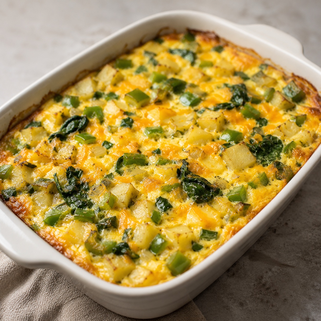 Green Bell Pepper Potato Egg Bake