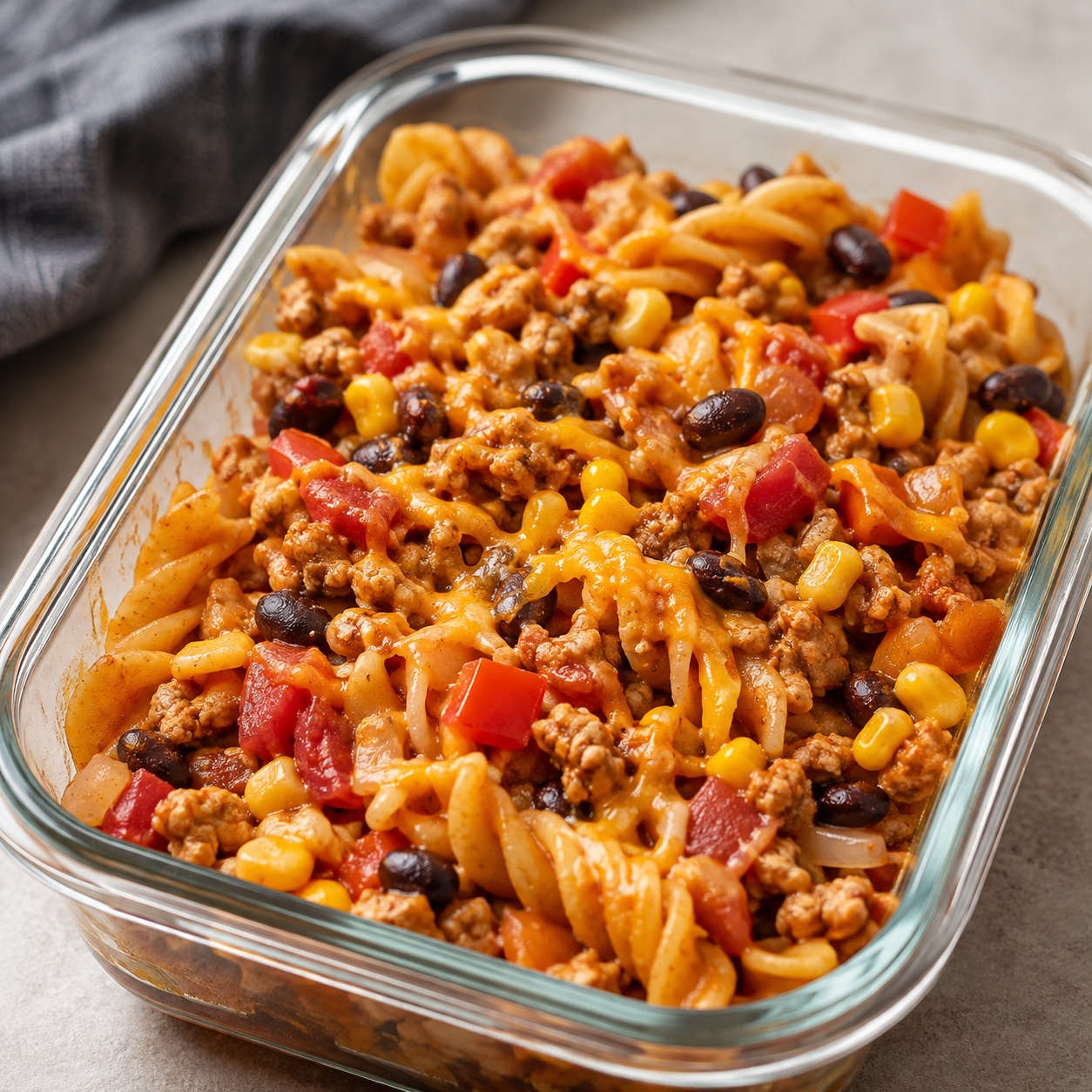 Tex-Mex Ground Chicken Pasta Skillet