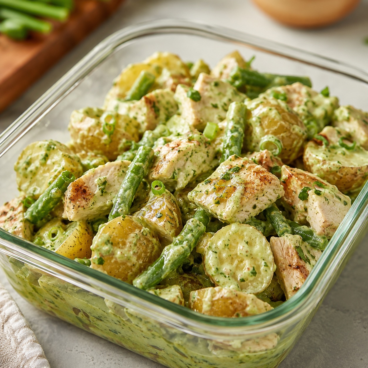 Green Goddess Avocado Chicken Potato Salad