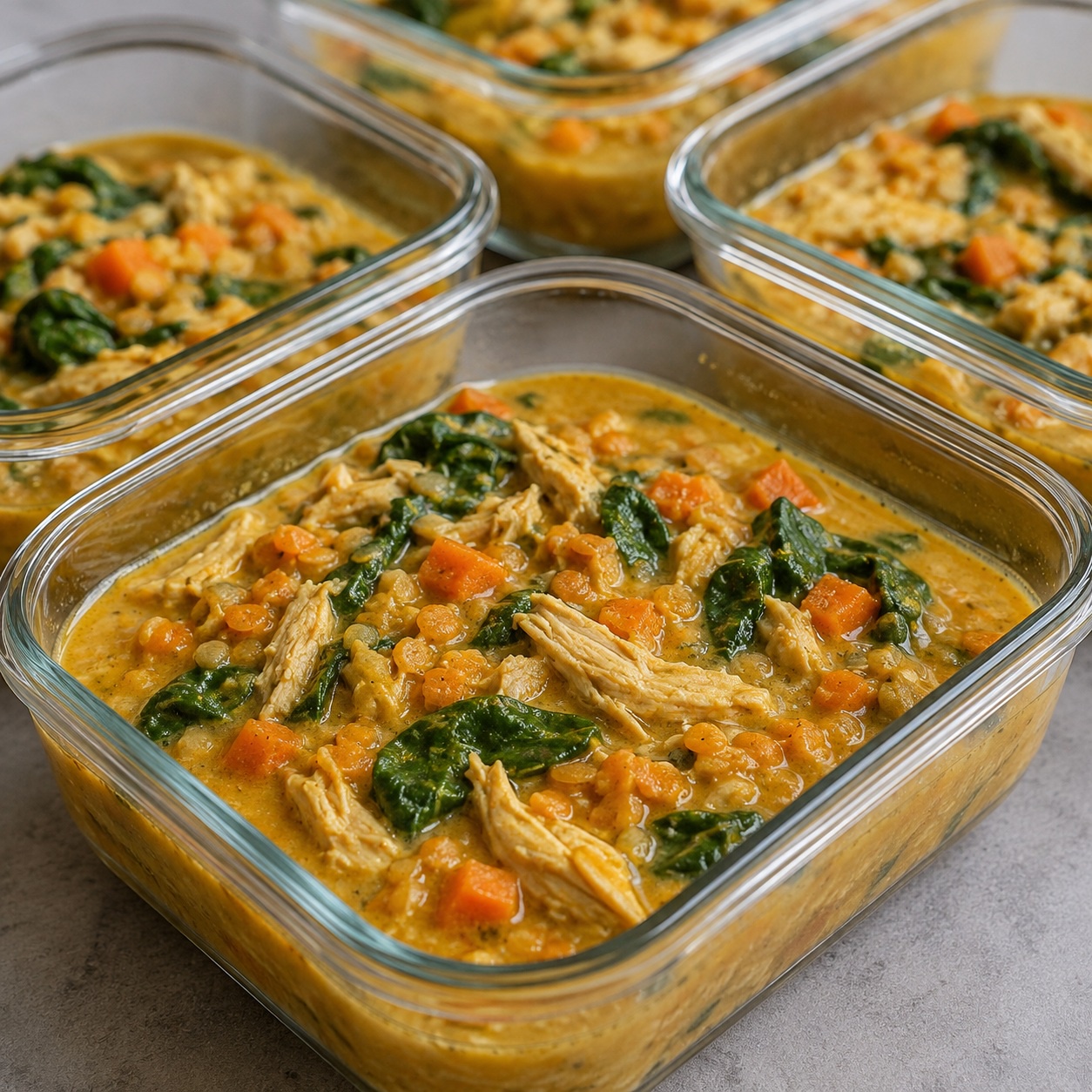 Mild Coconut Lentil Whole Chicken Stew