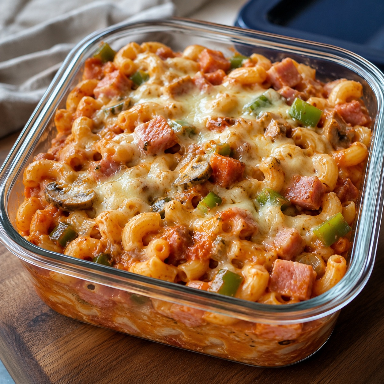 Ham Pizza Macaroni Skillet