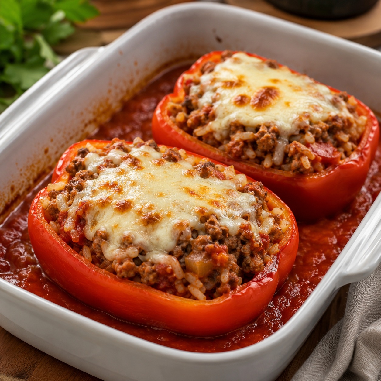 Pork and Cheese Stuffed Bell Pepper