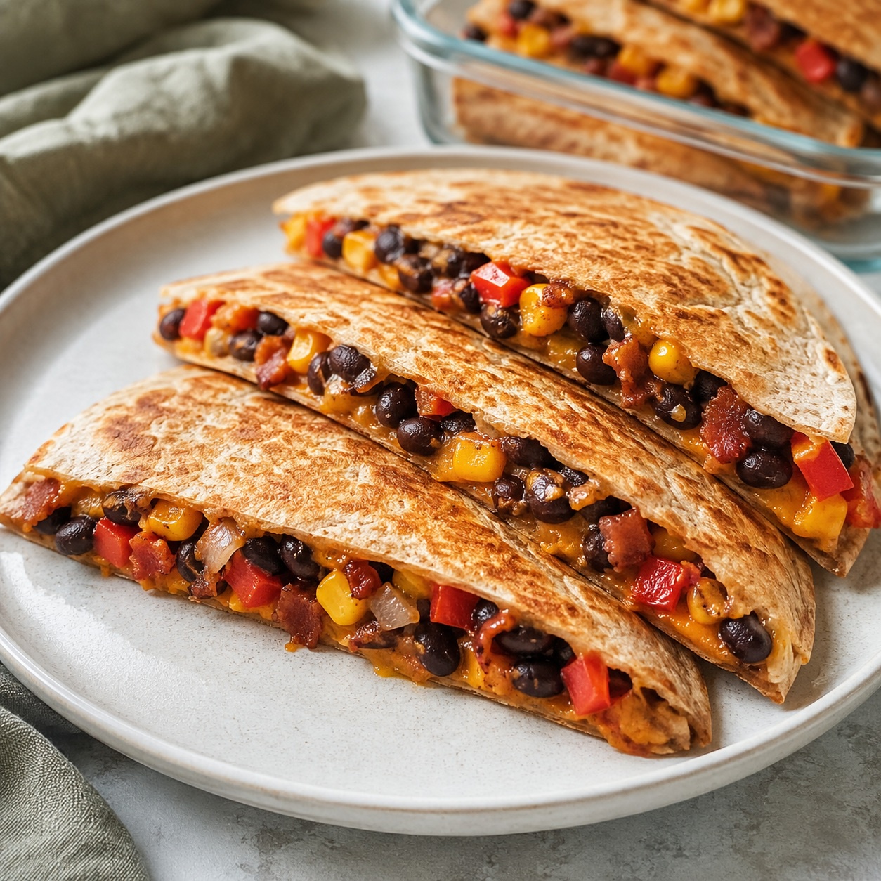 Bacon Black Bean Quesadillas