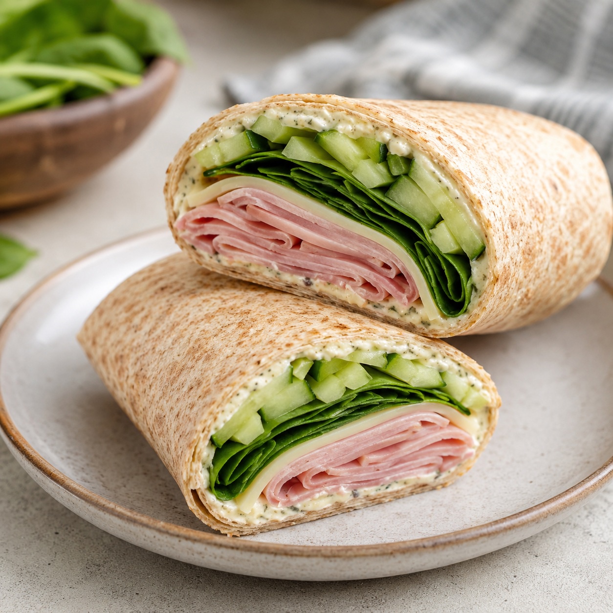 Ham, Swiss and Spinach Wrap