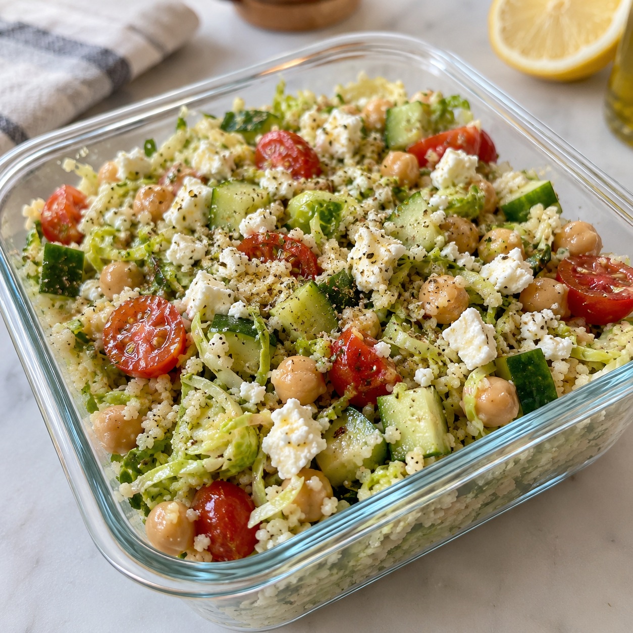 Brussels Sprout, Chickpea and Couscous Salad