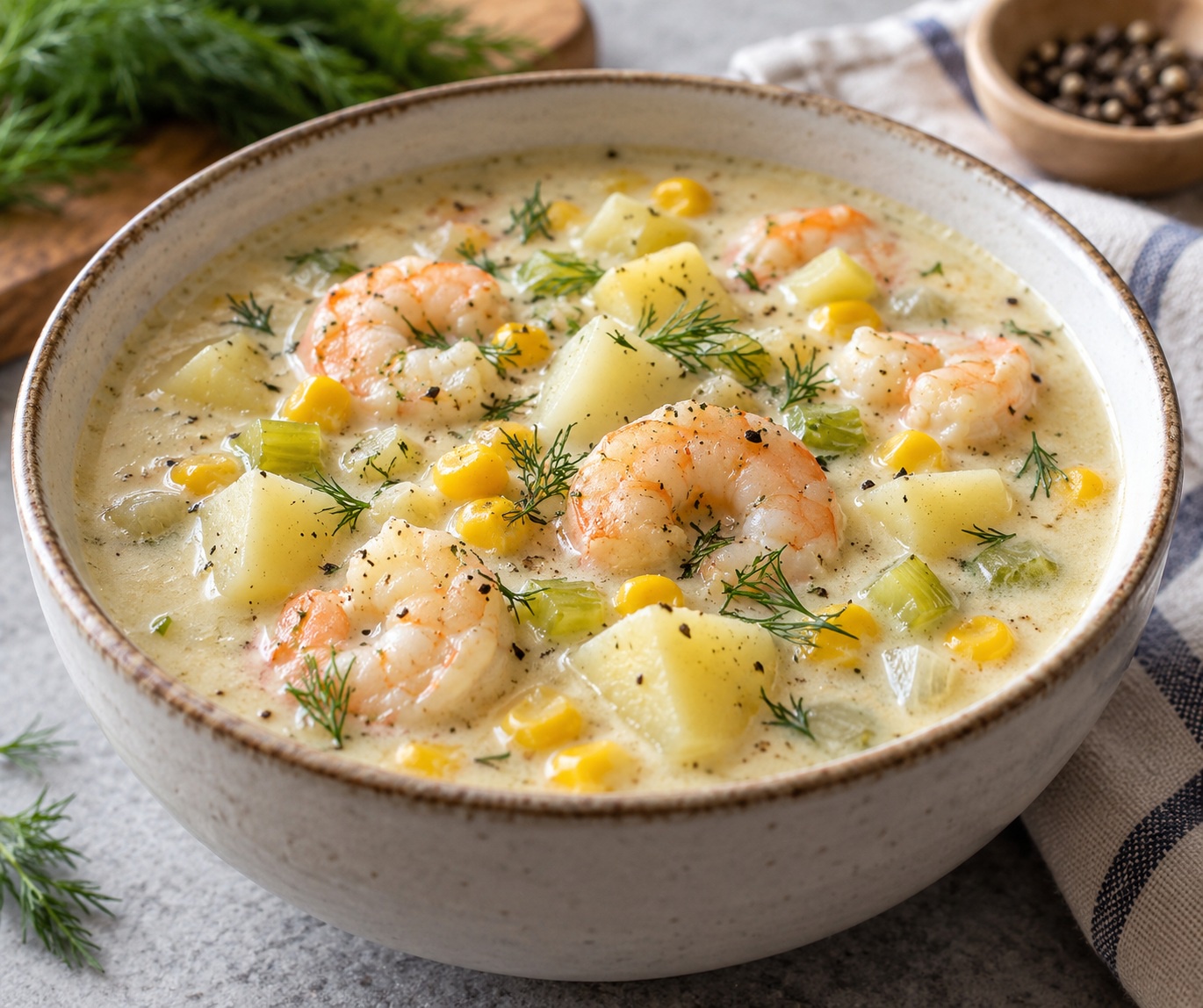 Creamy Shrimp, Corn and Potato Chowder