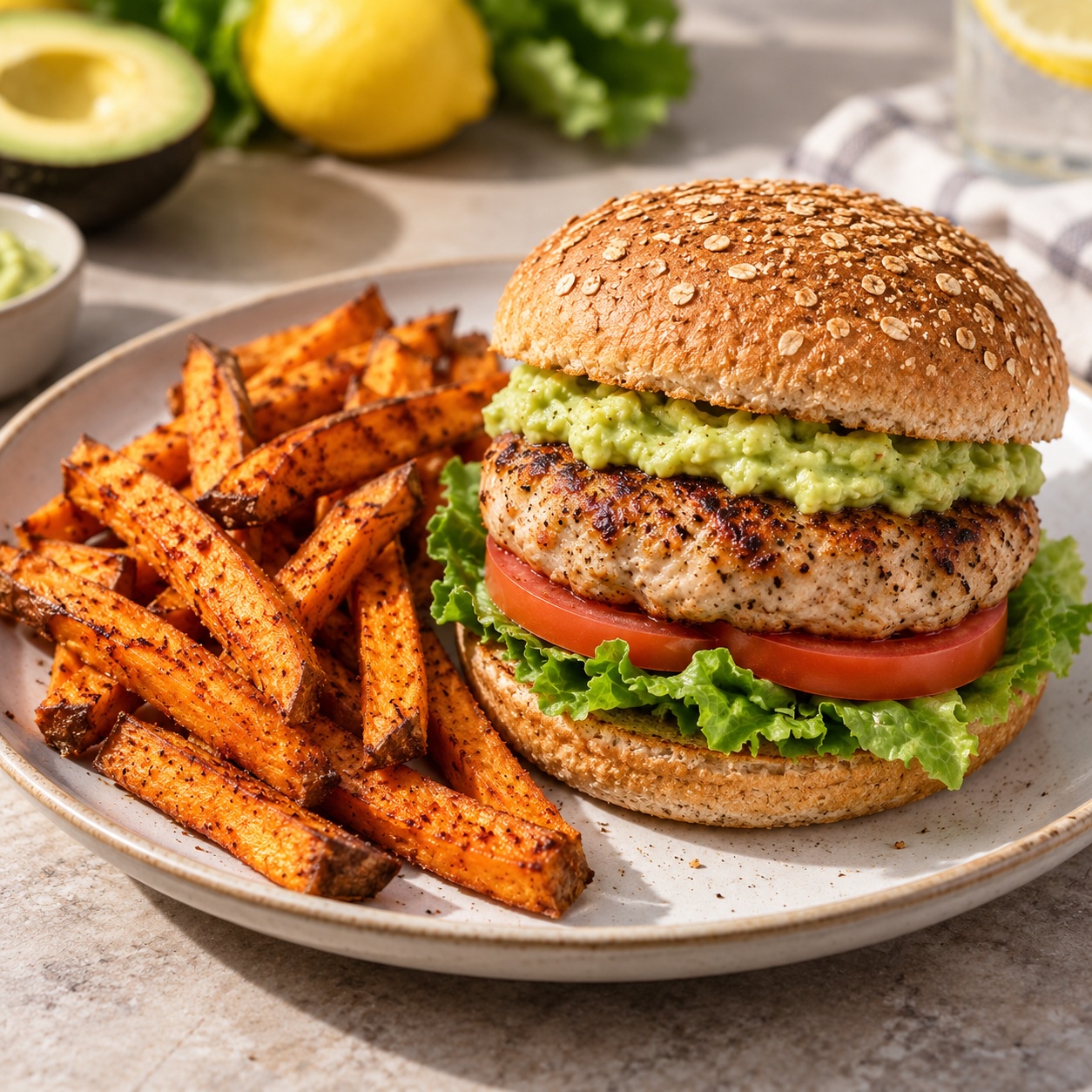 Turkey Burger Meal-Prep Box with Avocado Spread