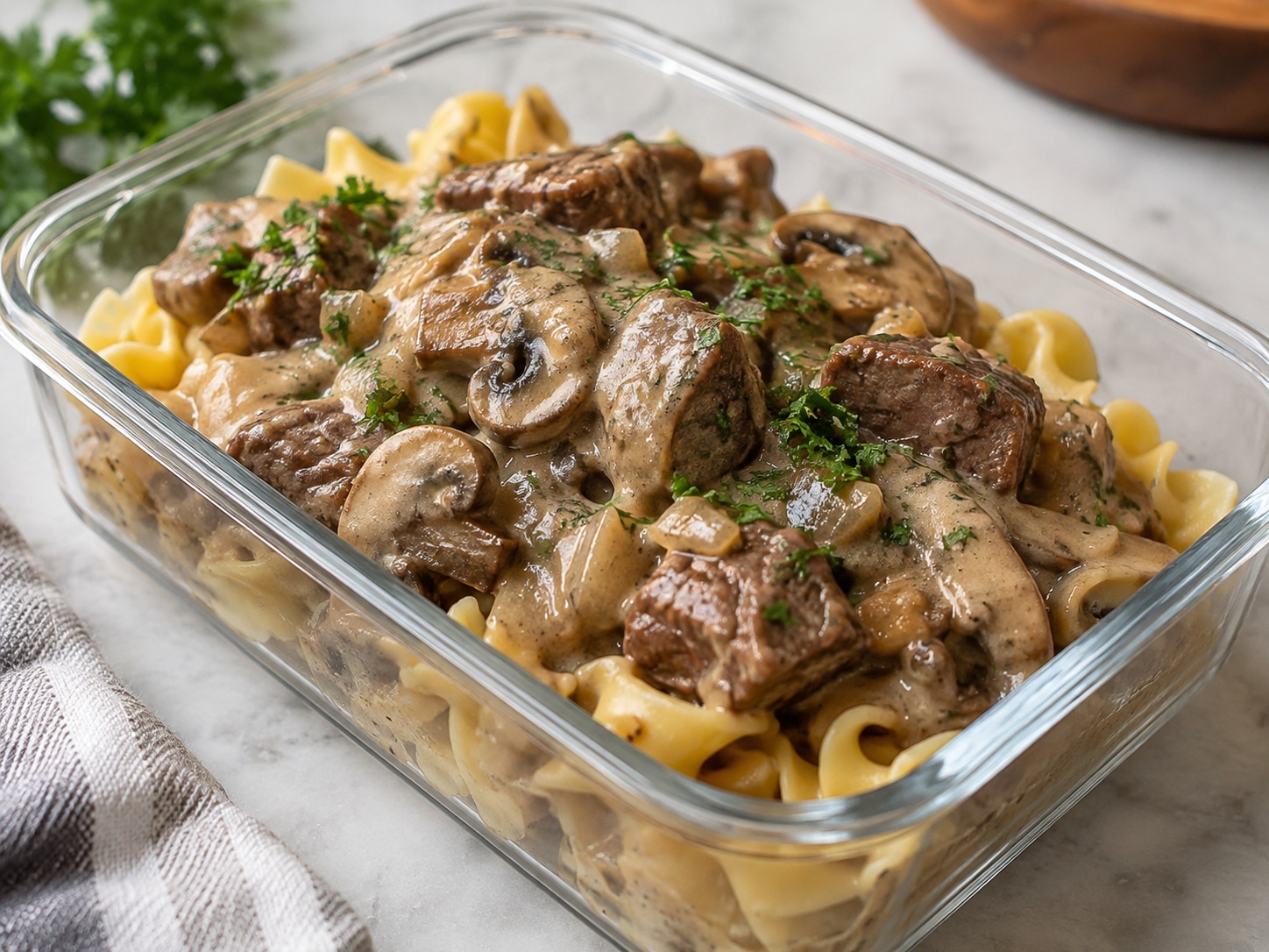 Blade Roast Beef Stroganoff with Egg Noodles