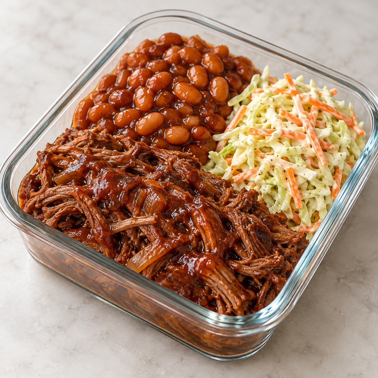 Slow-Cooker BBQ Blade Roast with Baked Beans and Creamy Slaw