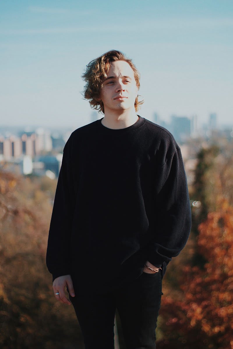 man in black sweatshirt