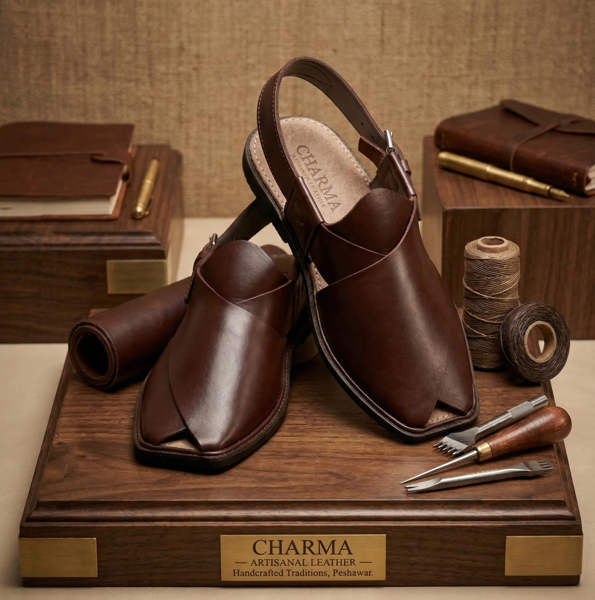 Zero sole Original Leather Charsadda Chappal — image 3