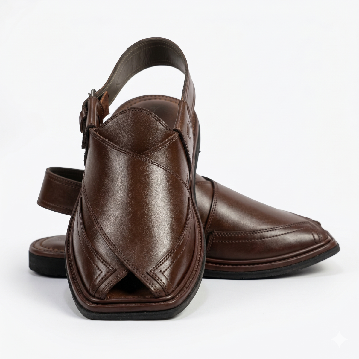 Black/Brown Gol T Chappal