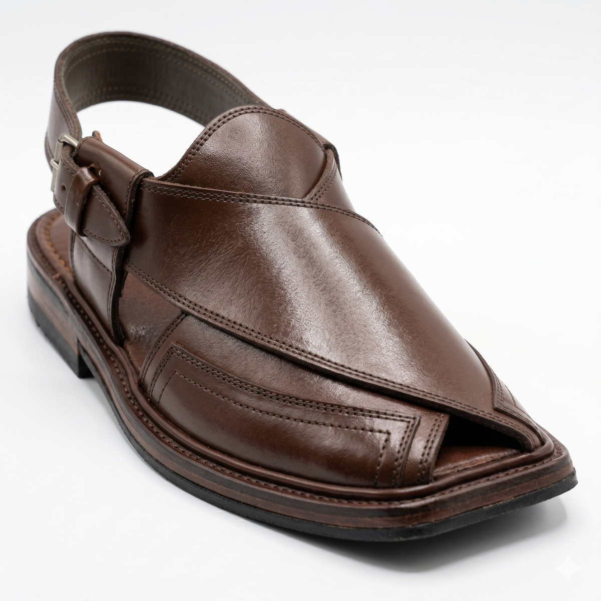 Black/Brown Gol T Chappal — image 2