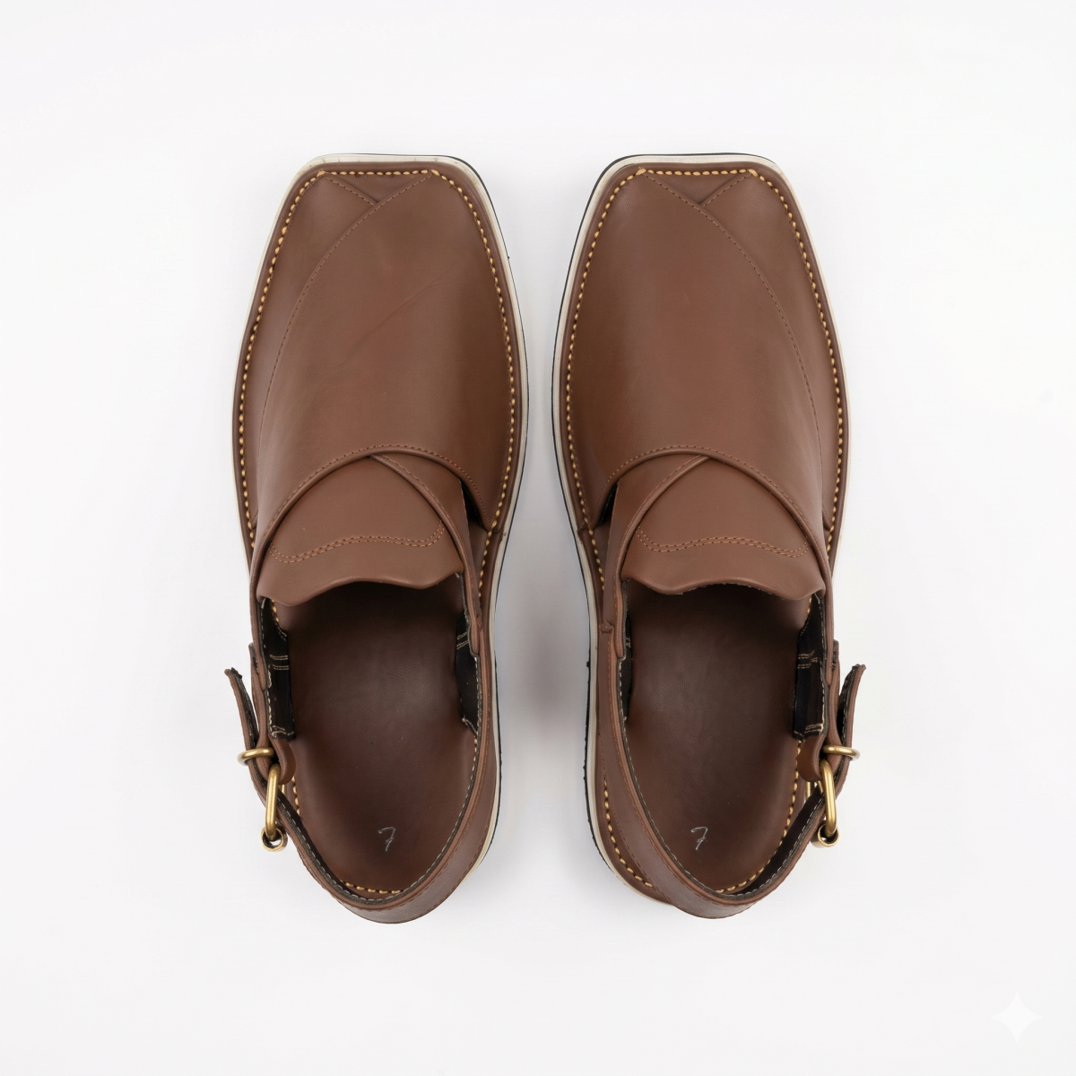 Kaptaan Classic Double Sole Chappal - Brown — image 2